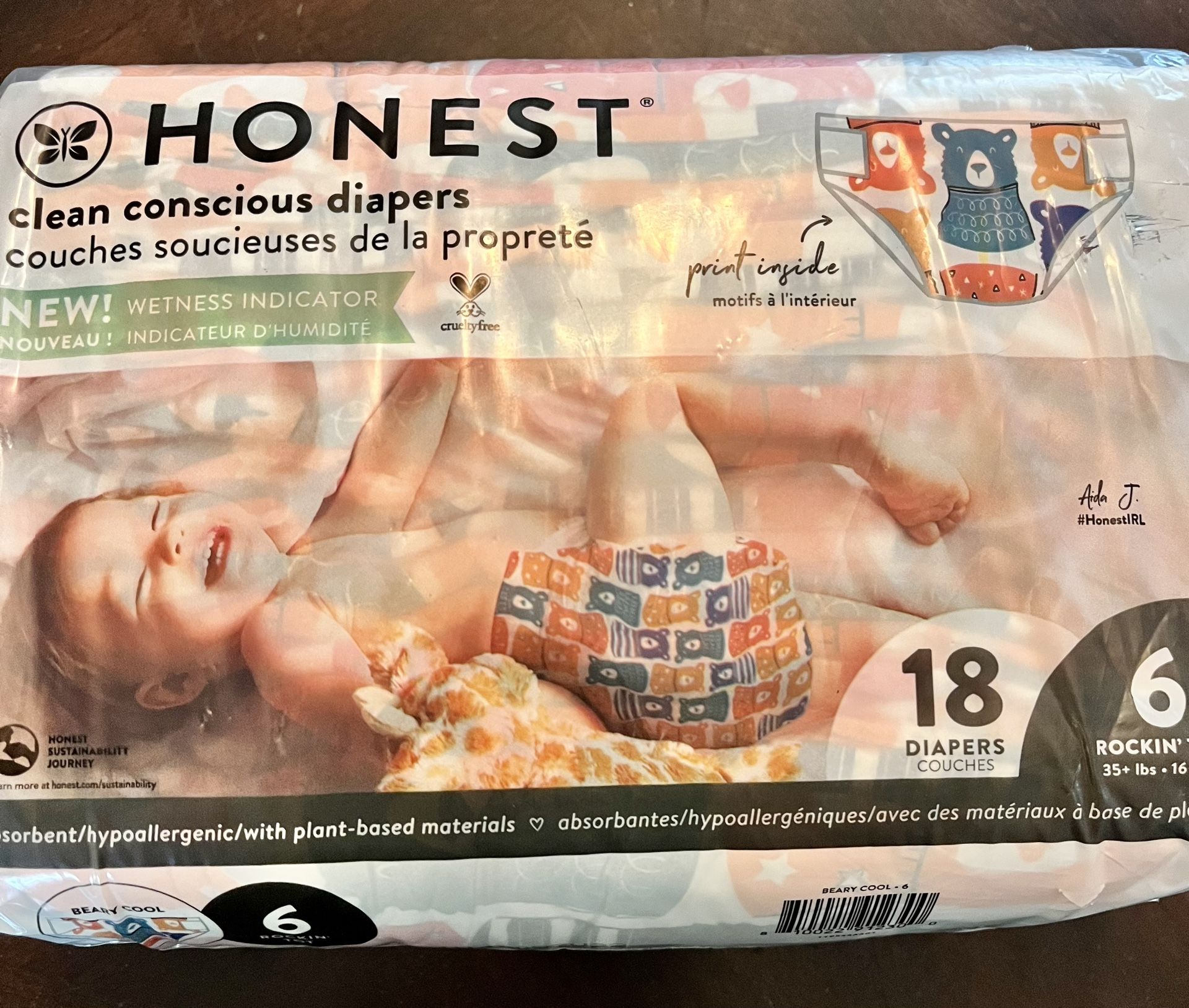 Honest Size 6 Diapers 18 in pack