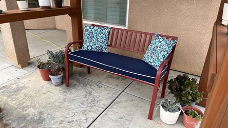 Outdoor Bench with Memory Foam Cushion