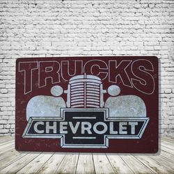 Chevrolet Vintage Style Antique Collectible Tin Metal Sign Wall Decor