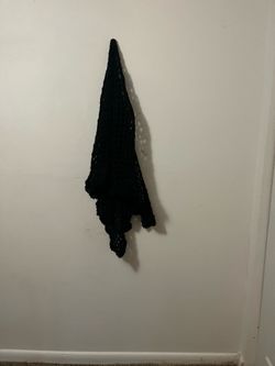 Black handmade shawl with beaded detail