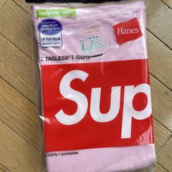 Supreme Pink Hanes Tee Pack Size XL