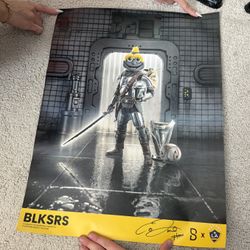 BLKSRS Signed Unframed Poster Wall Art Print Yellow Border Single Piece