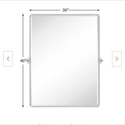 TEHOME Woodvale 30 inW x 40 in H Extra Large Pivot Rectangular Framed Wall Bathroom Vanity mirror
