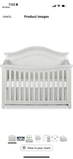 EUC Evolur Madison Crib In Grey Mist