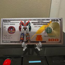 Silver foil plated Voltron collectible banknote