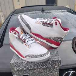 $180 Local pickup size 11 only.  Air Jordan 3 Cardinal Size 11  With Original Box.. No Trades Worn Twice Excellent Condition Price Is Firm 