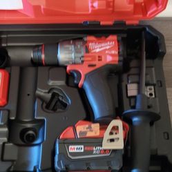 NEW Milwaukee M18 Fuel Hammer Drill W/ 5AH Battery, Charger, and Case