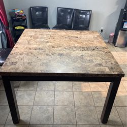 Marble Top Dining Table With 6 Chairs