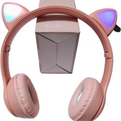 Cat Ears Wireless RGB Headphones (Gaming Headphones) Built-in Mic