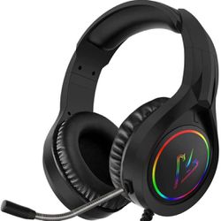 New! RGB Gaming Headset with Mic for PS4 PS5 Xbox one PC, Stereo Gamer Headphones with Noise Cancelling Microphone, Stereo Headset Soft Memory Earmuff