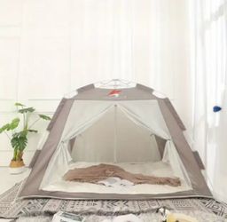Fully Automatic Bed Tent- Bed Canopy~Quick-Open Adult/Kids~Insulated Indoor Sleeping Shelter~NEW~Brown