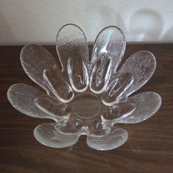 Vintage Lotus Flower Petal Glass Bowl