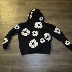 Black&White Denim Tear Hoodie 