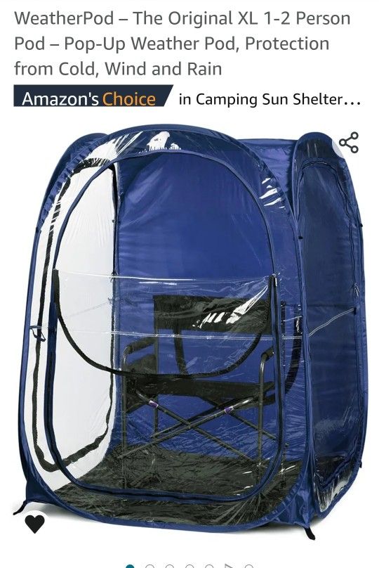 WeatherPod – The Original XL 1-2 Person Pod – Pop-Up Weather Pod, Protection from Cold, Wind and Rain
