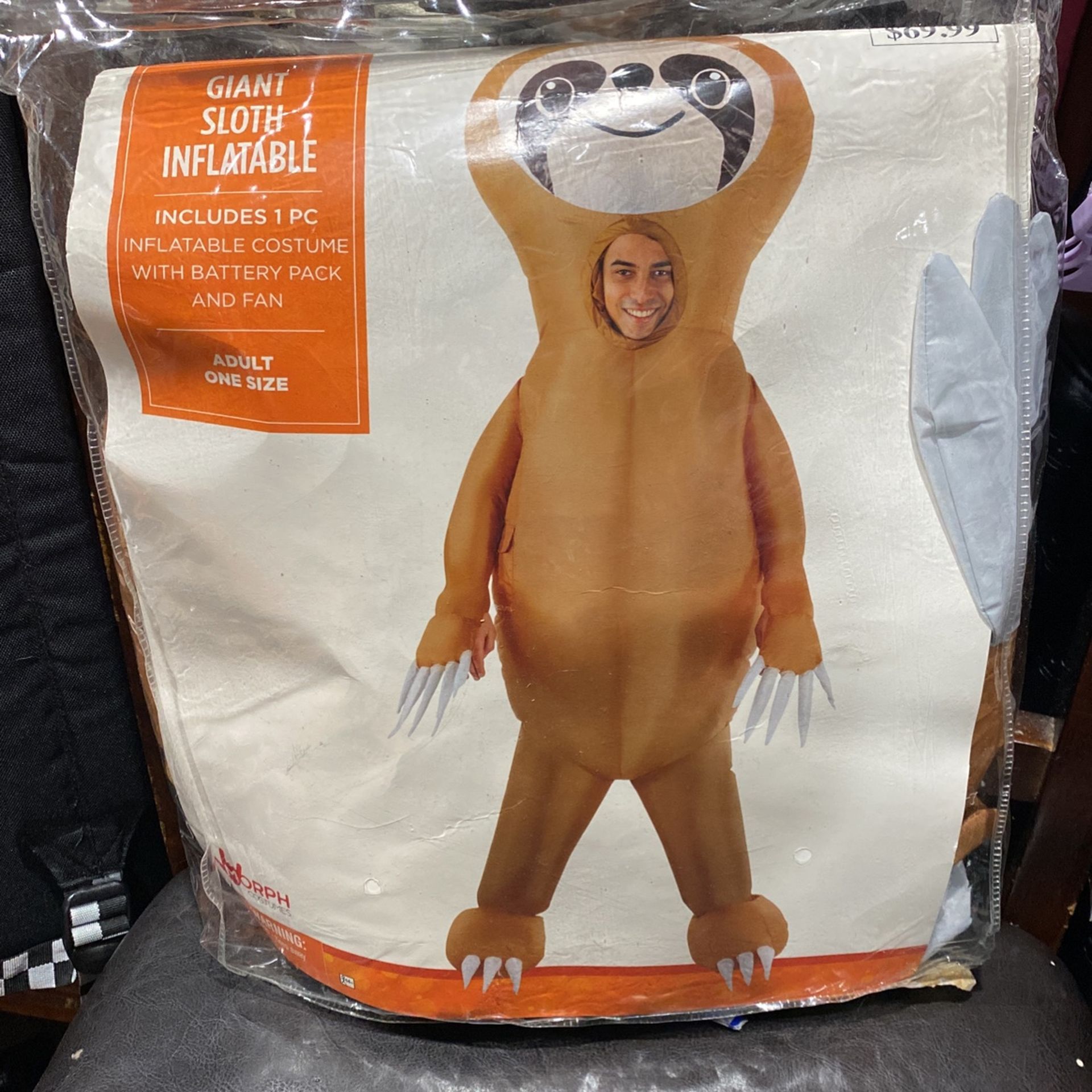 Inflatable giant sloth costume