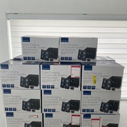 Lot Of 20 Insignia NS-5004BT 2.1. Bluetooth Lighted Speaker System (3-Piece) Black