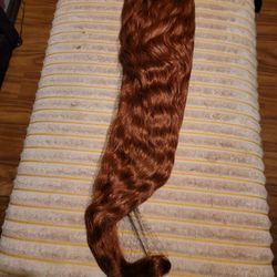 Copper Lace Front Wig Human Hair Blend