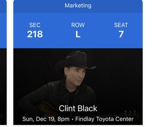 2 Clint Black Tickets 