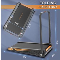 Treadmill, Home Gym Walking Mat, Under Desk Treadmill with Handrails, Remote Control, 8% Incline, Easy to Move, 21.6" Platform Width, 4 X 0.8 LCD Disp