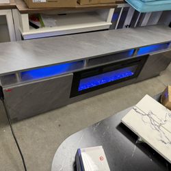 New, 80”TV stand With Fireplace