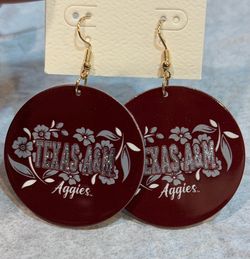 Texas A&M Aggies Round Drop Earrings