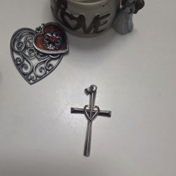 10k 925 Sterling Silver Cross From Bolivia