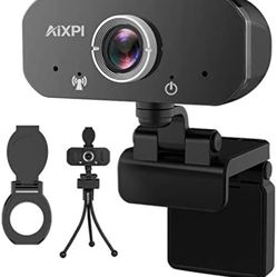 Webcam with Microphone, 1080P HD USB Webcam with Tripod & Privacy Cover, Computer Streaming Webcam for Windows Mac OS, for Video Conference, Gaming, O