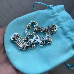 Tiffany & Co. 925 Silver & 18K Gold Makers Bracelet (Retired Model)