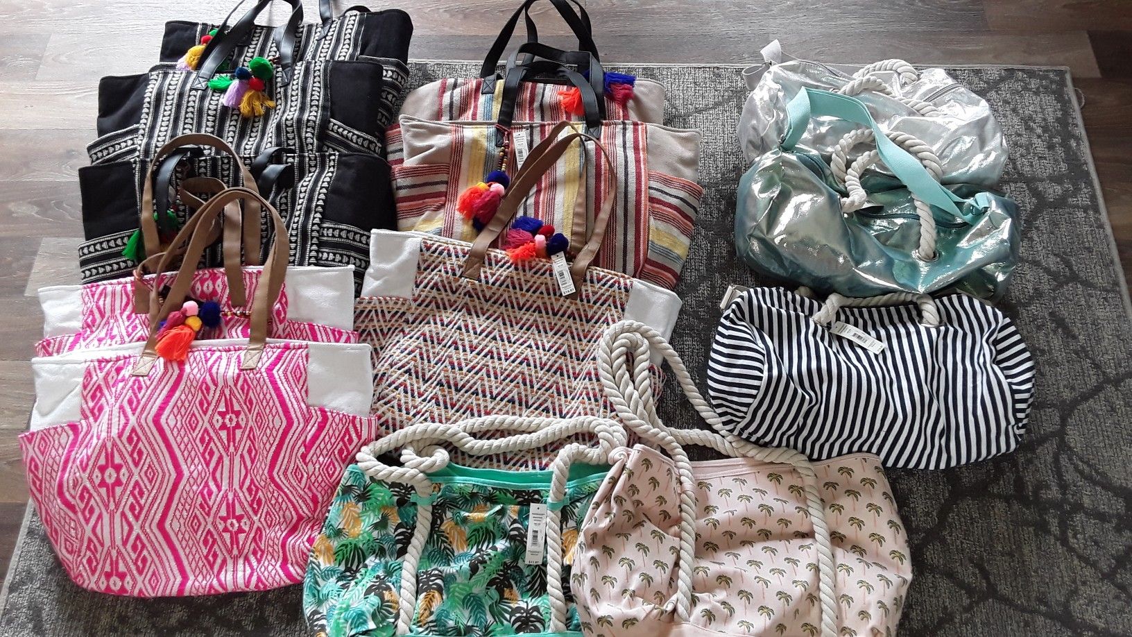 Brand new beach and duffle bags