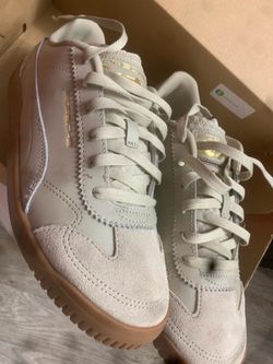 PUMA Porsche Legacy X Club 5V5 Lux Lace Up Mens Beige Sneakers shoes 8 US