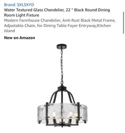 SXLSXYD 22" Black Round Glass Chandelier