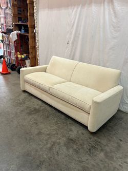 Crate barrel Cream Upholstered Two-Cushion Sofa