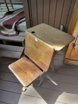 Antique School Chair and Desk