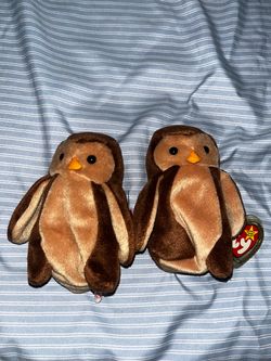 2x Beanie Baby Hoot Owls