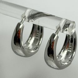 925 Sterling silver Stamped, Hoops earrings