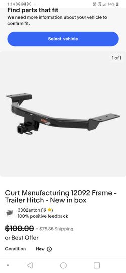 Curt Frame trailer hitch *NEW IN BOX*