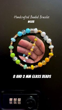 #023- 8 mm and 2 mm handcrafted beaded bracelet,