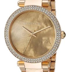 Michael Kors Women's MK6425 Parker Crystal Gold-Tone Stainless Steel Watch