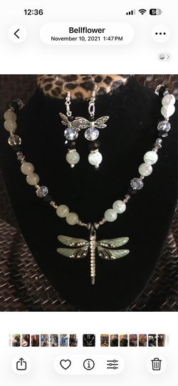 Handcraft dragonfly necklace set