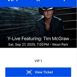 Tim McGraw 2 Tickets At Wean Park In Ohio