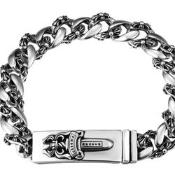 Chrome, Hearts, Dagger Bracelet Approximately 8 Inches