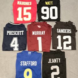 NFL JERSEYS (RAIDERS, CHIEFS, STEELERS, COWBOYS, CARDINALS, BROWNS, RAMS)