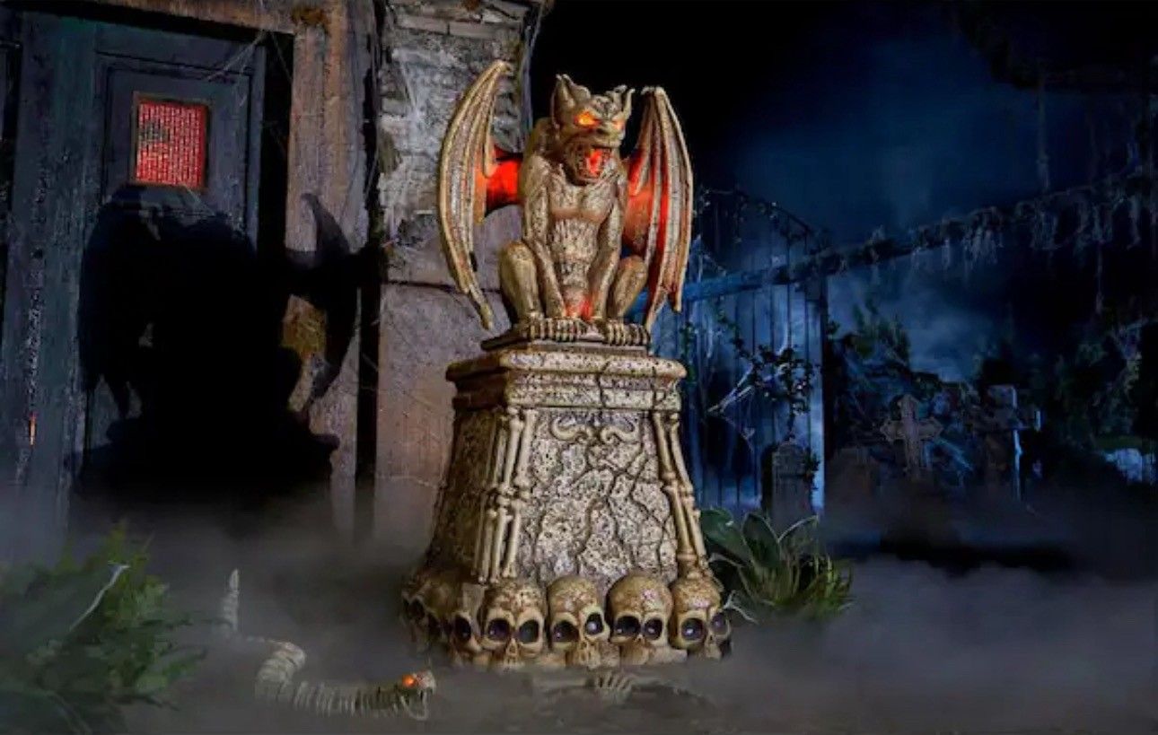 Large 5 FOOT TALL LED Gargoyle Tombstone Built Sturdy And Solid HUGE BOX NEW IN BOX