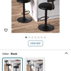 Black Bar Stools  2 Pc Set 