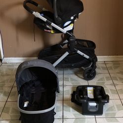LIKE NEW GRACO MODES NEST TRAVEL SYSTEM STROLLER CAR SEAT AND BASSINET 3 IN 1