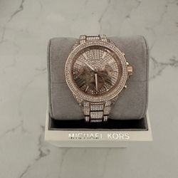 MICHAEL KORS Oversized Camille Pavé Gold-Tone Watch Style# MK6452