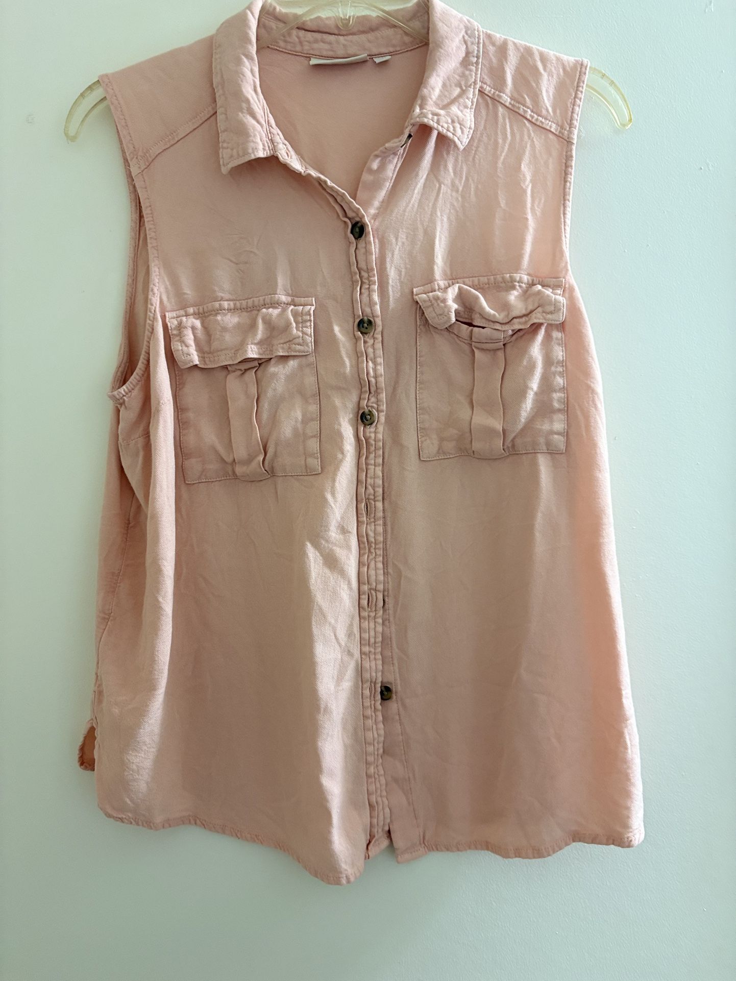 Sleeveless Button Top