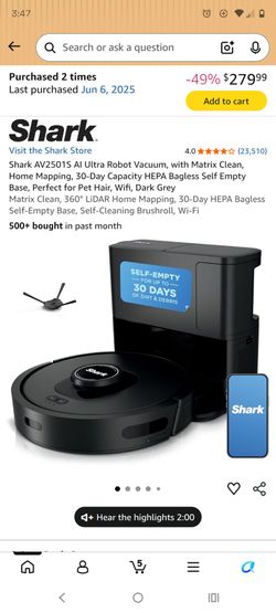 Shark AV2501S AI Ultra Robot Vacuum