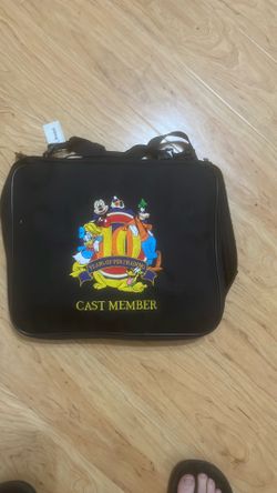 Disney pin bag 10 year anniversary Cast Exclusive with original tag and zipper charm