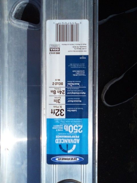 32ft Werner Aluminum Extension Ladder